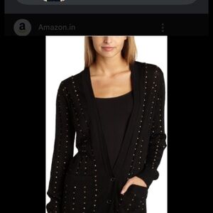 Grace Black Women's Cardigan with Stud Accents